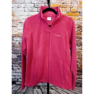 Columbia Jacket Womens Large Fleece Benton Springs Full Zip Sportswear Pink‎